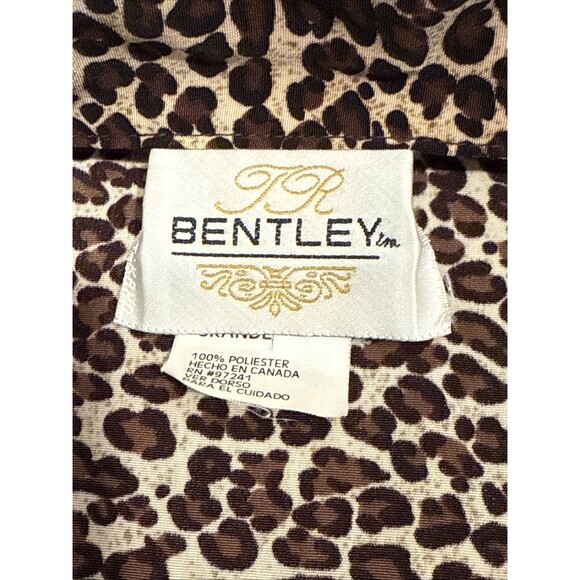 Bentley Women's Leopard Print Blouse Long Sleeves 100% Polyester Size Large - Picture 4 of 6